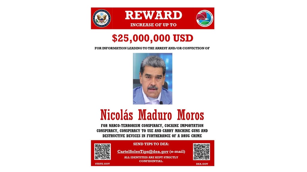 Estados Unidos aumenta a 25 millones de dólares recompensa por captura de Maduro post thumbnail image